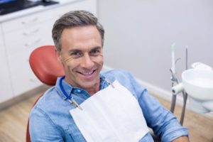 Happy dental patient viewed from high angle