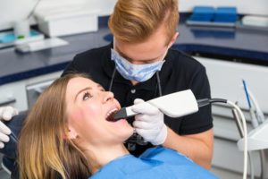 woman having a 3D impression taken